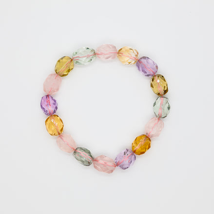Mystic Harmony Tumble Cut | 5 Mixed Stone Energy Bracelet | 10-12mm Beads