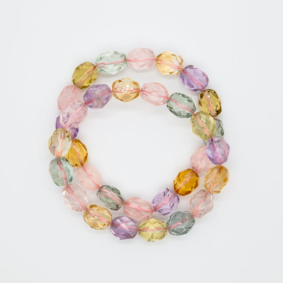 Mystic Harmony Tumble Cut | 5 Mixed Stone Energy Bracelet | 10-12mm Beads