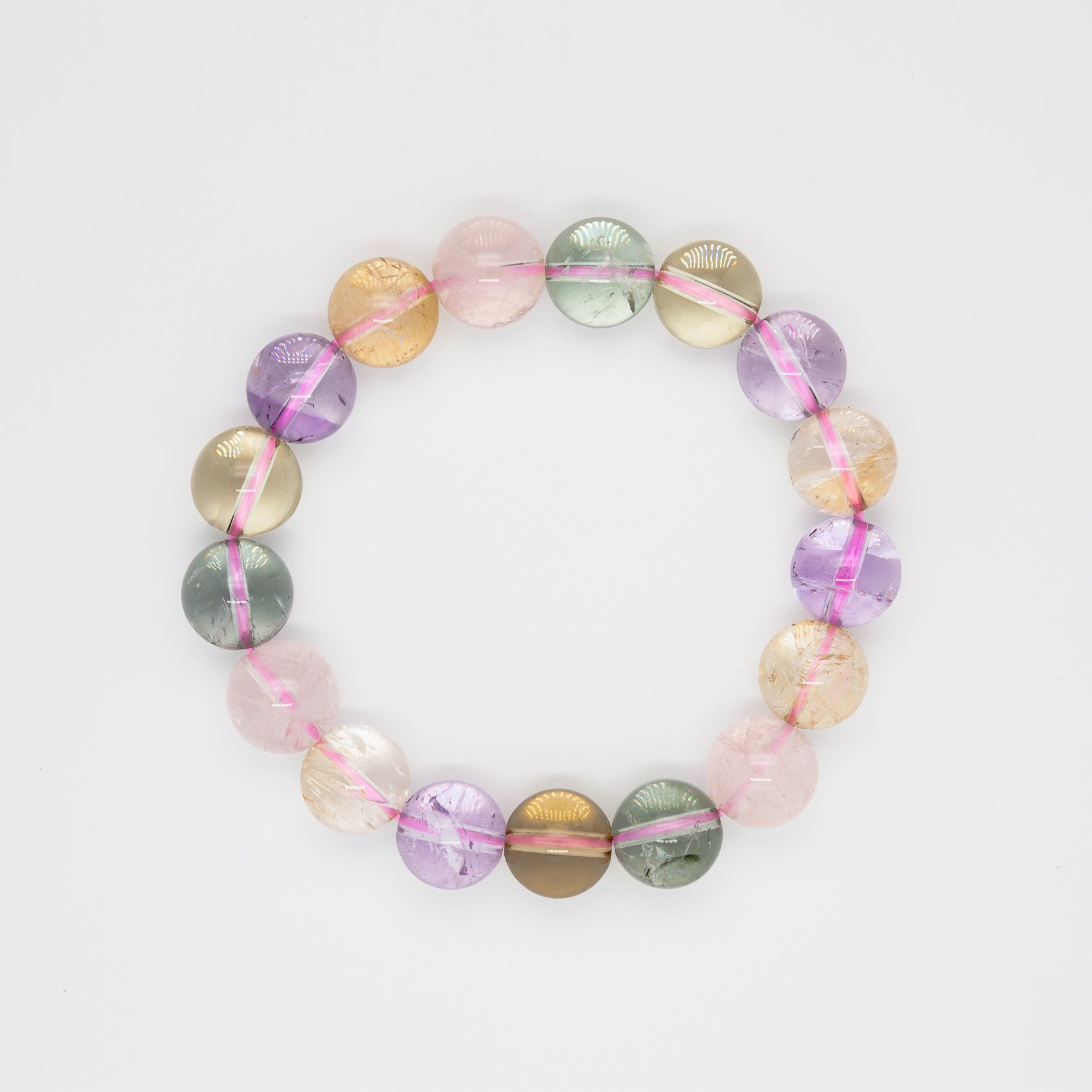 Mystic Harmony Round Shape | 5 Mixed Stone Energy Bracelet | 12mm Beads