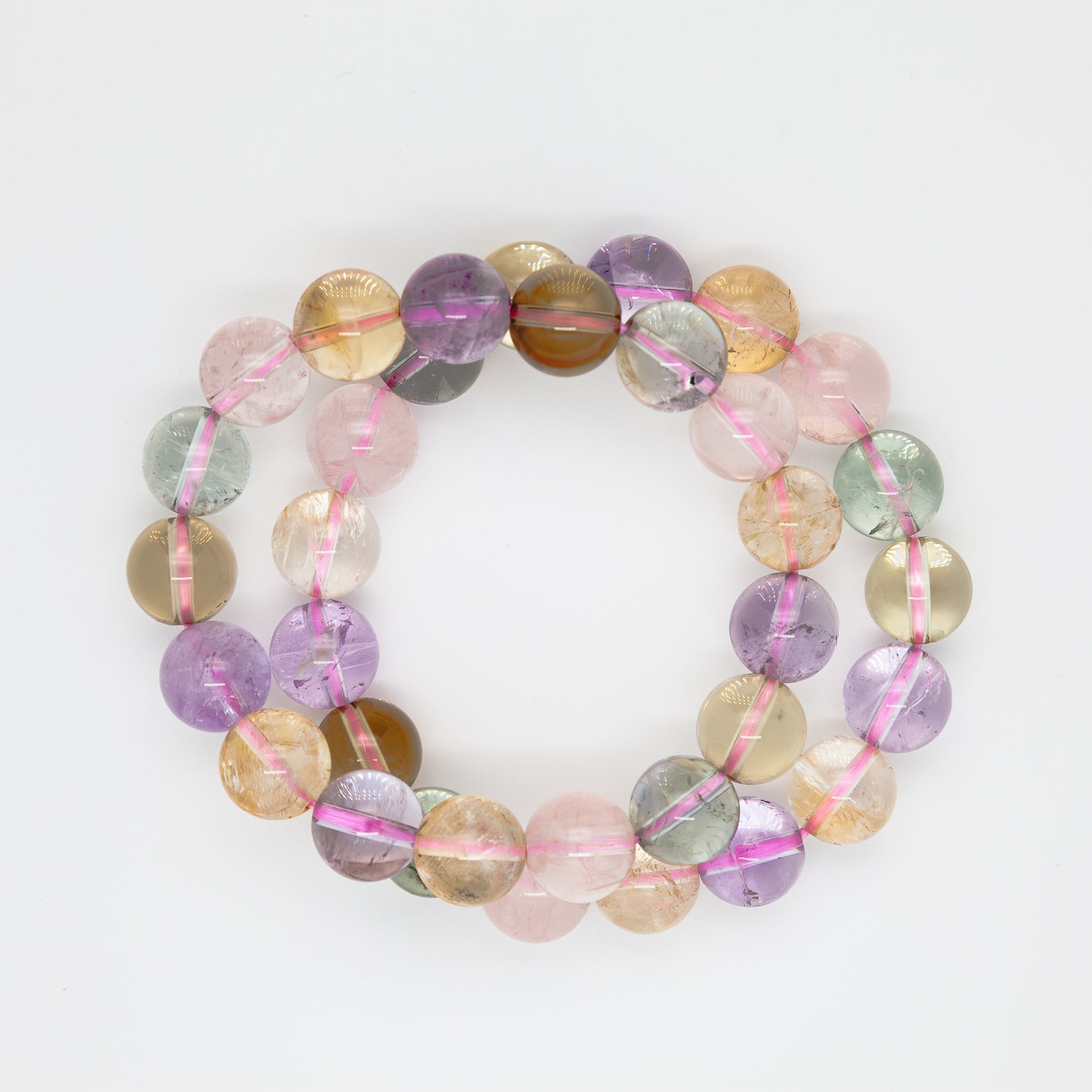 Mystic Harmony Round Shape | 5 Mixed Stone Energy Bracelet | 12mm Beads