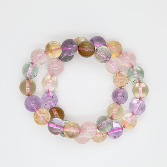 Mystic Harmony Round Shape | 5 Mixed Stone Energy Bracelet | 12mm Beads
