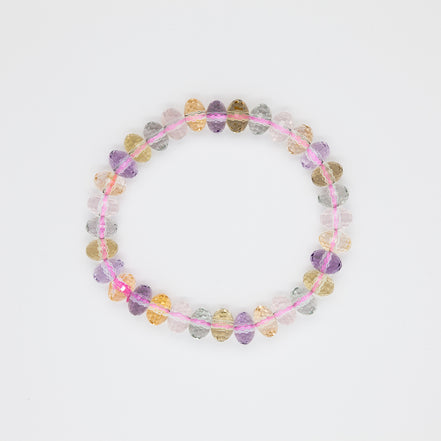 Mystic Harmony Button Cut | 5 Mixed Stone Energy Bracelet | 6-9mm Beads