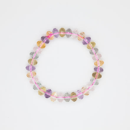 Mystic Harmony Button Cut | 5 Mixed Stone Energy Bracelet | 6-9mm Beads