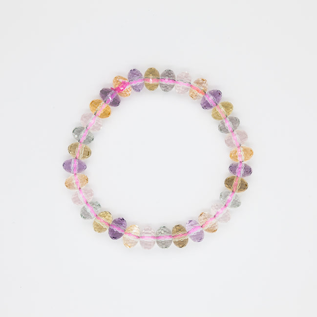 Mystic Harmony Button Cut | 5 Mixed Stone Energy Bracelet | 6-9mm Beads