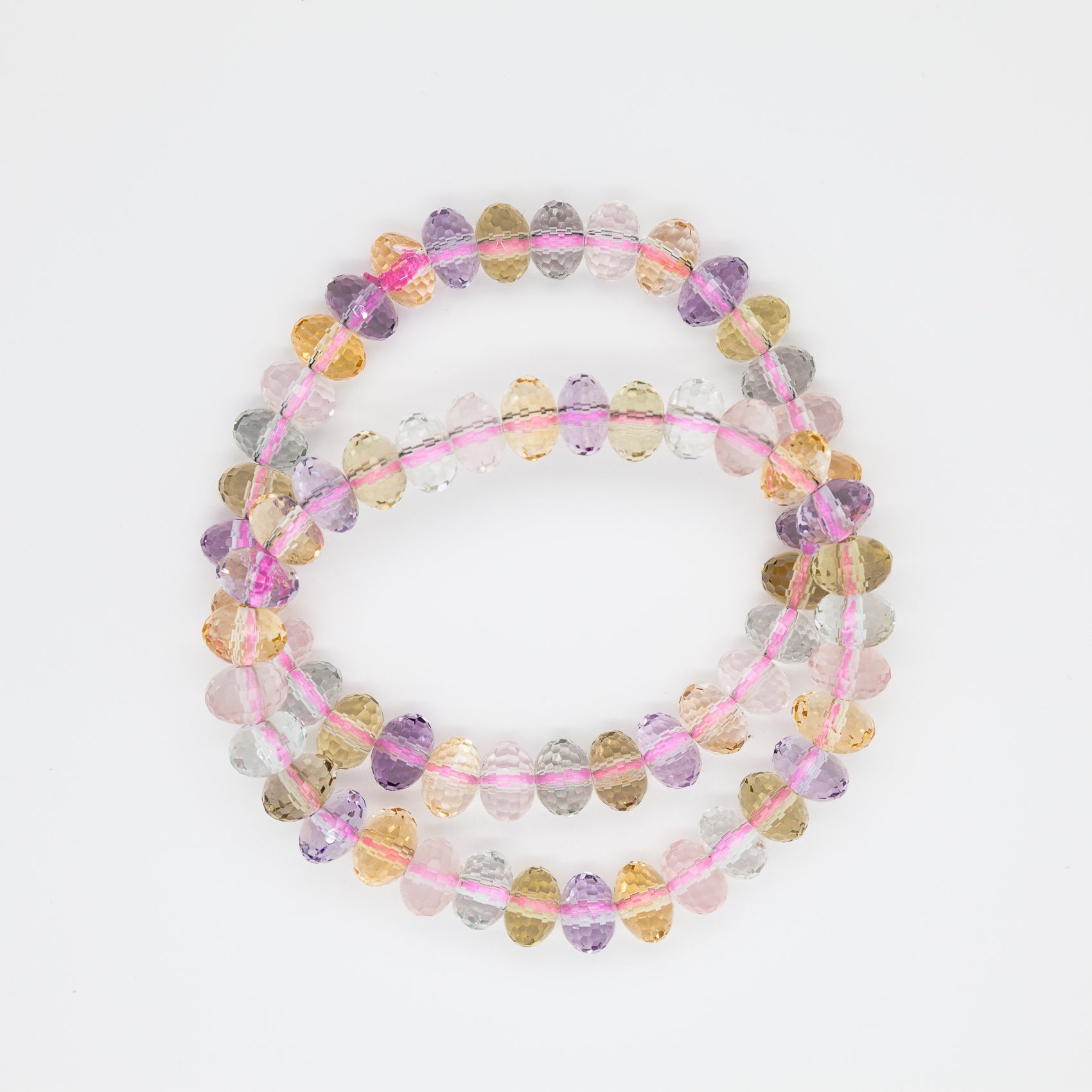 Mystic Harmony Button Cut | 5 Mixed Stone Energy Bracelet | 6-9mm Beads