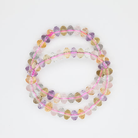 Mystic Harmony Button Cut | 5 Mixed Stone Energy Bracelet | 6-9mm Beads