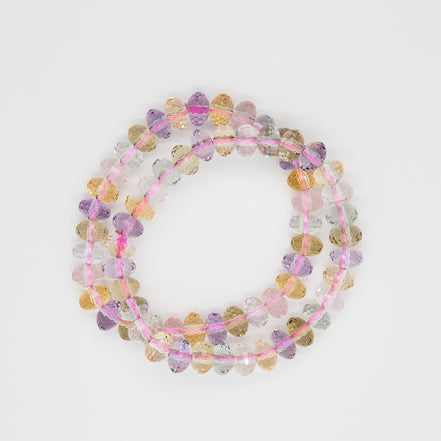 Mystic Harmony Button Cut | 5 Mixed Stone Energy Bracelet | 6-9mm Beads