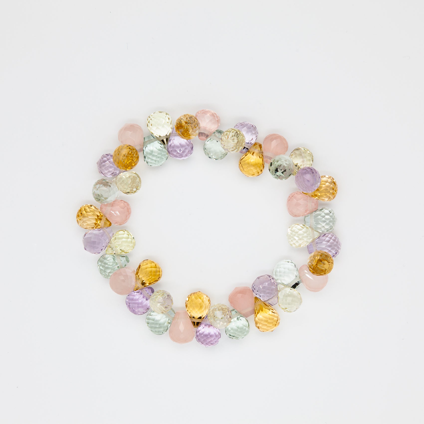 Mystic Harmony Pear Cut | 5 Mixed Stone Energy Bracelet | 7-10mm Beads