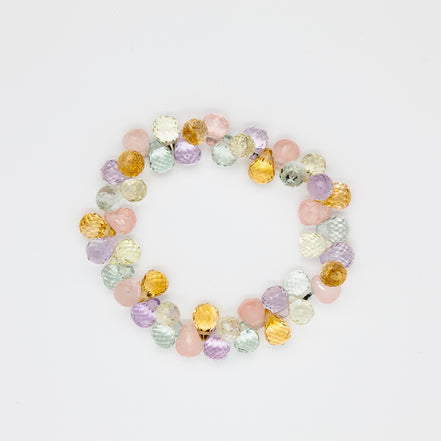 Mystic Harmony Pear Cut | 5 Mixed Stone Energy Bracelet | 7-10mm Beads