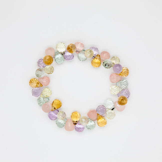 Mystic Harmony Pear Cut | 5 Mixed Stone Energy Bracelet | 7-10mm Beads