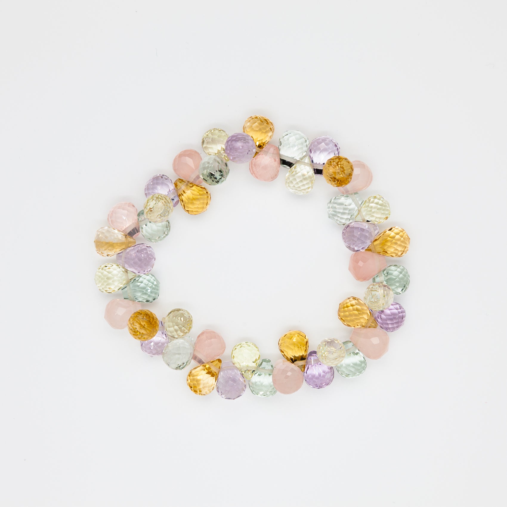 Mystic Harmony Pear Cut | 5 Mixed Stone Energy Bracelet | 7-10mm Beads