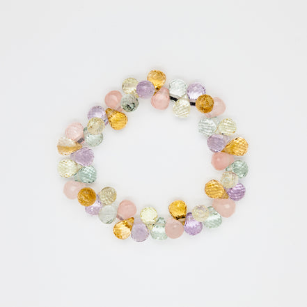 Mystic Harmony Pear Cut | 5 Mixed Stone Energy Bracelet | 7-10mm Beads