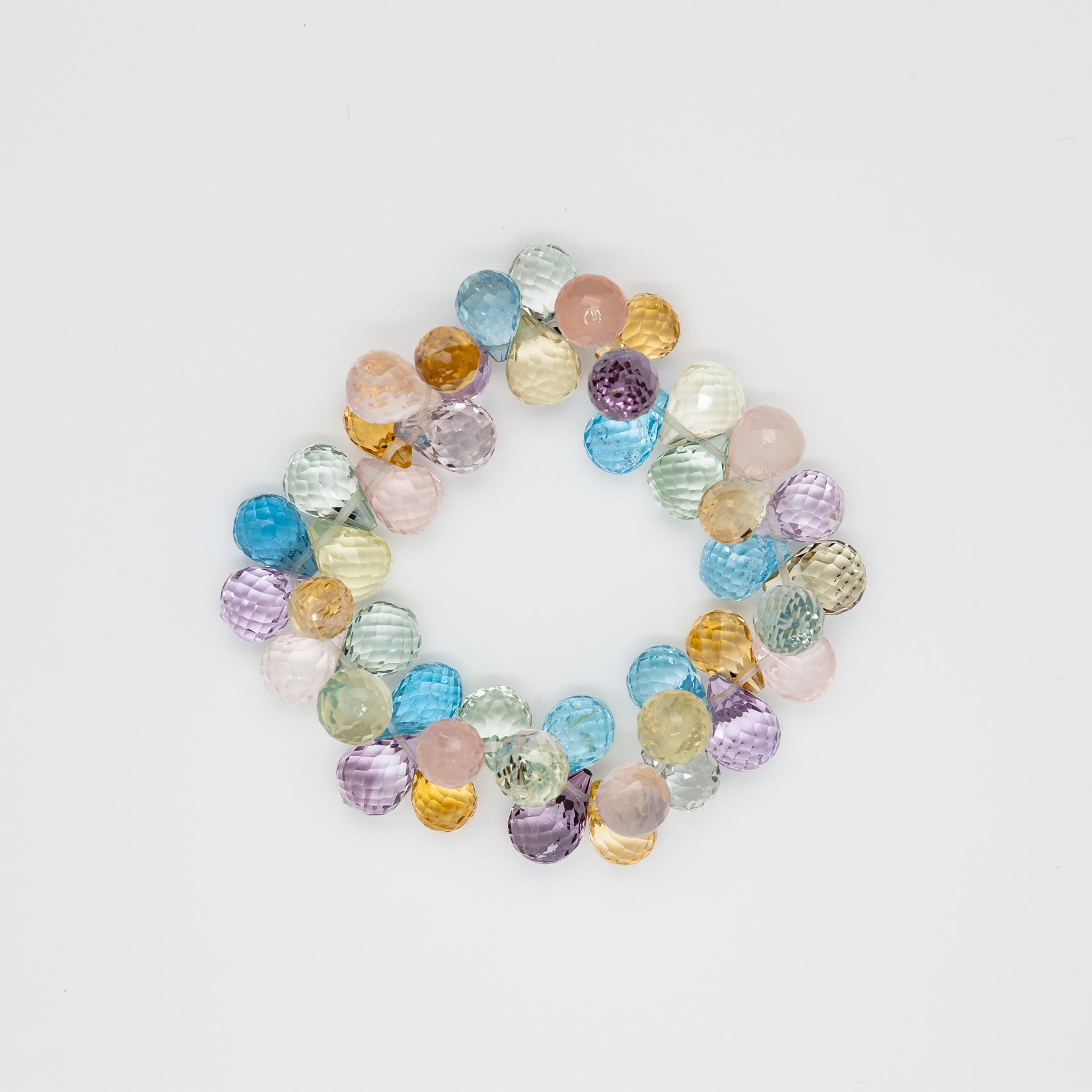 Mystic Harmony Pear Cut | 6 Mixed Stone Energy Bracelet | 8-11mm Beads