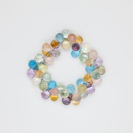 Mystic Harmony Pear Cut | 6 Mixed Stone Energy Bracelet | 8-11mm Beads
