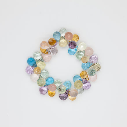 Mystic Harmony Pear Cut | 6 Mixed Stone Energy Bracelet | 8-11mm Beads