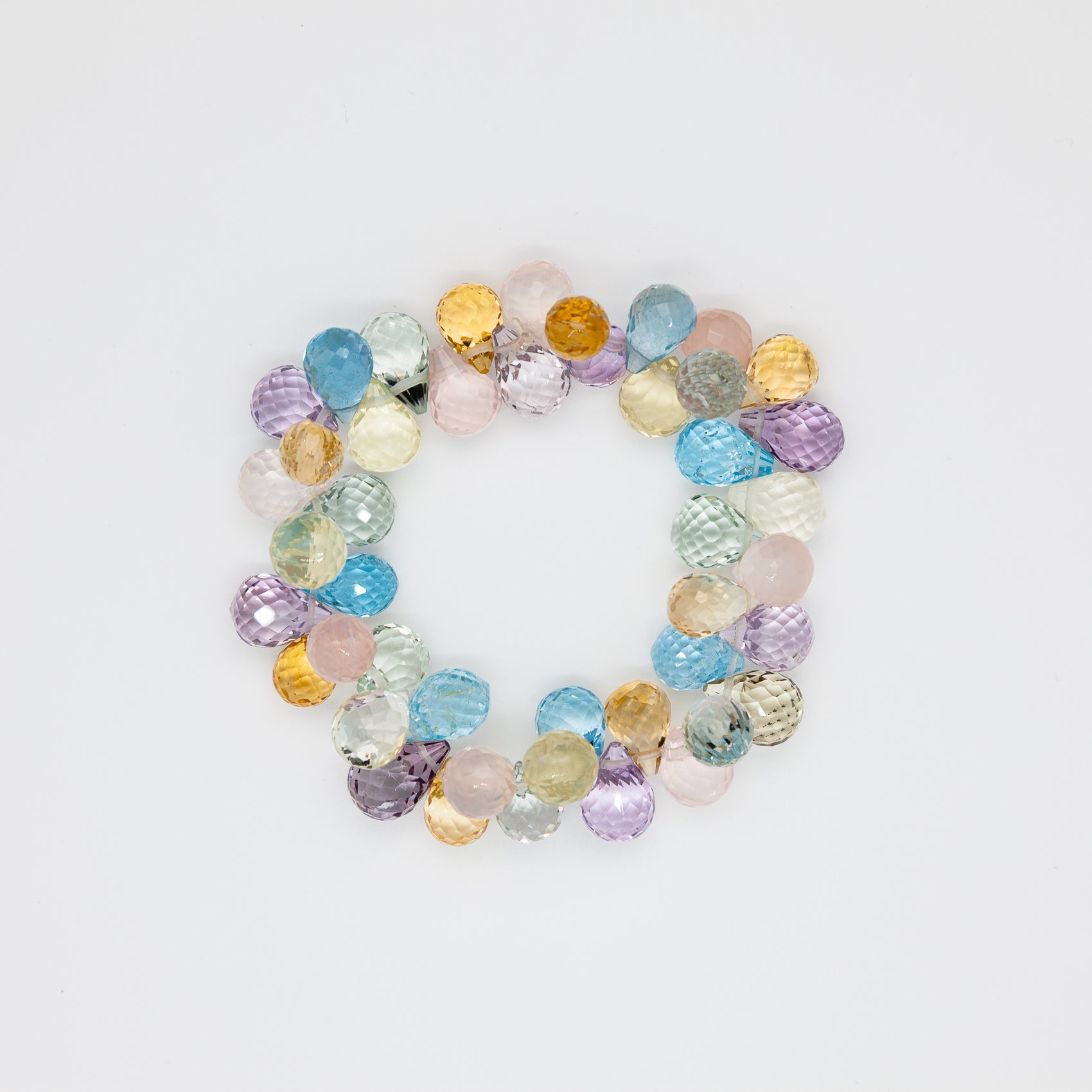 Mystic Harmony Pear Cut | 6 Mixed Stone Energy Bracelet | 8-11mm Beads