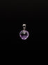 12mm | Heart Cut Amethyst Pendant Rhodium Plated Silver Bail