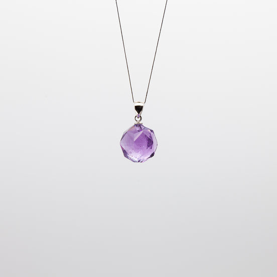 14mm | Star Cut Amethyst Pendant with Rhodium Plated Silver Bail