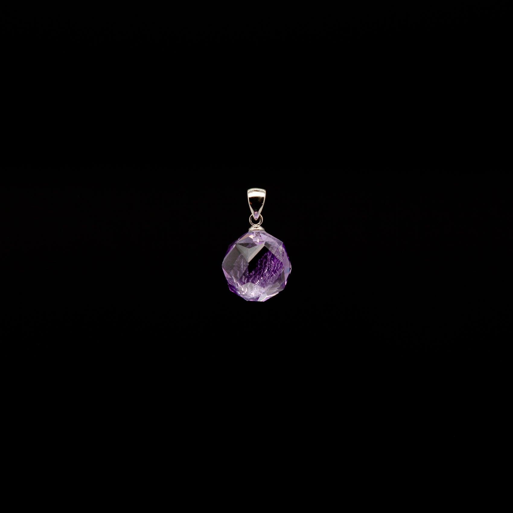14mm | Star Cut Amethyst Pendant with Rhodium Plated Silver Bail