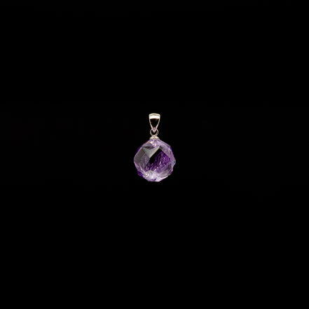 14mm | Star Cut Amethyst Pendant with Rhodium Plated Silver Bail