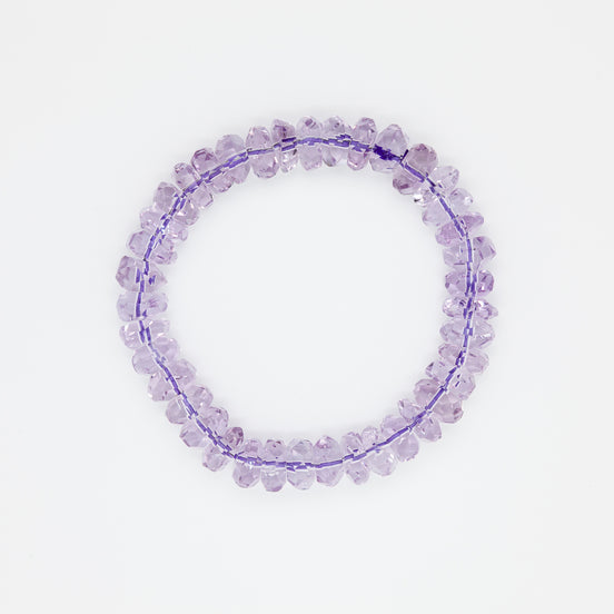 The Serene Button Cut Amethyst Bracelet| 8-12mm