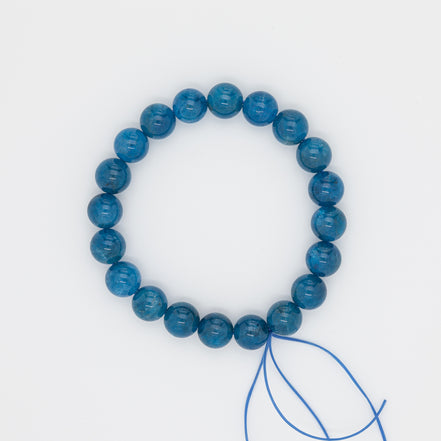 Harness the Deep Blue Calm: 10mm Apatite Gemstone Bracelet