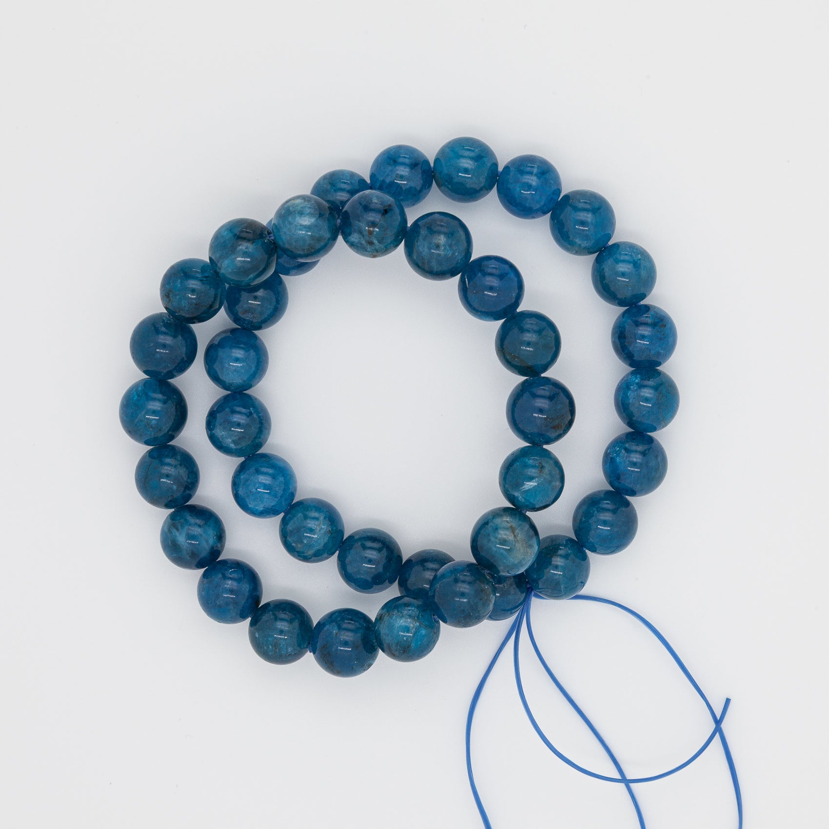 Harness the Deep Blue Calm: 10mm Apatite Gemstone Bracelet