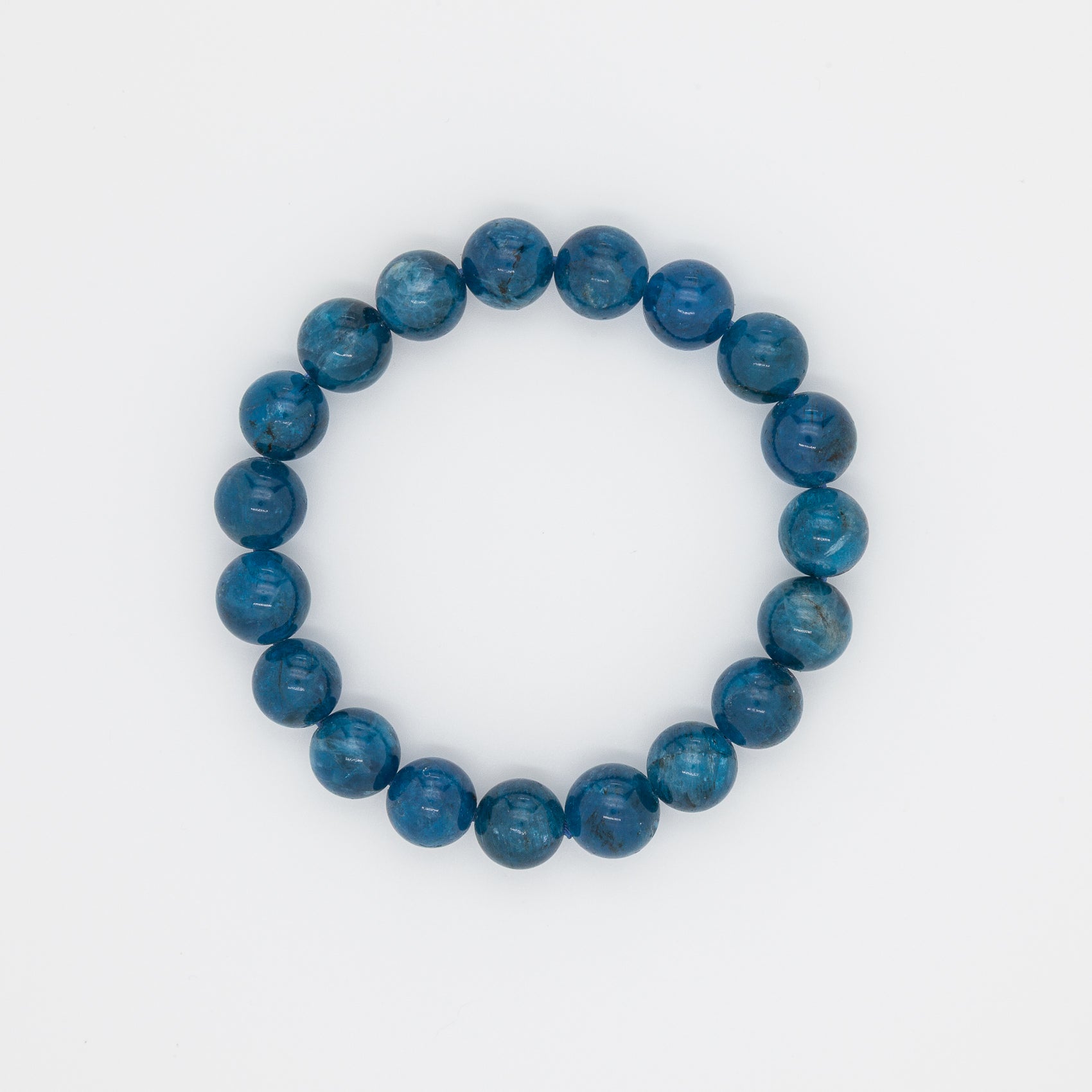 Harness the Deep Blue Calm: 10mm Apatite Gemstone Bracelet