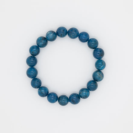 Harness the Deep Blue Calm: 10mm Apatite Gemstone Bracelet
