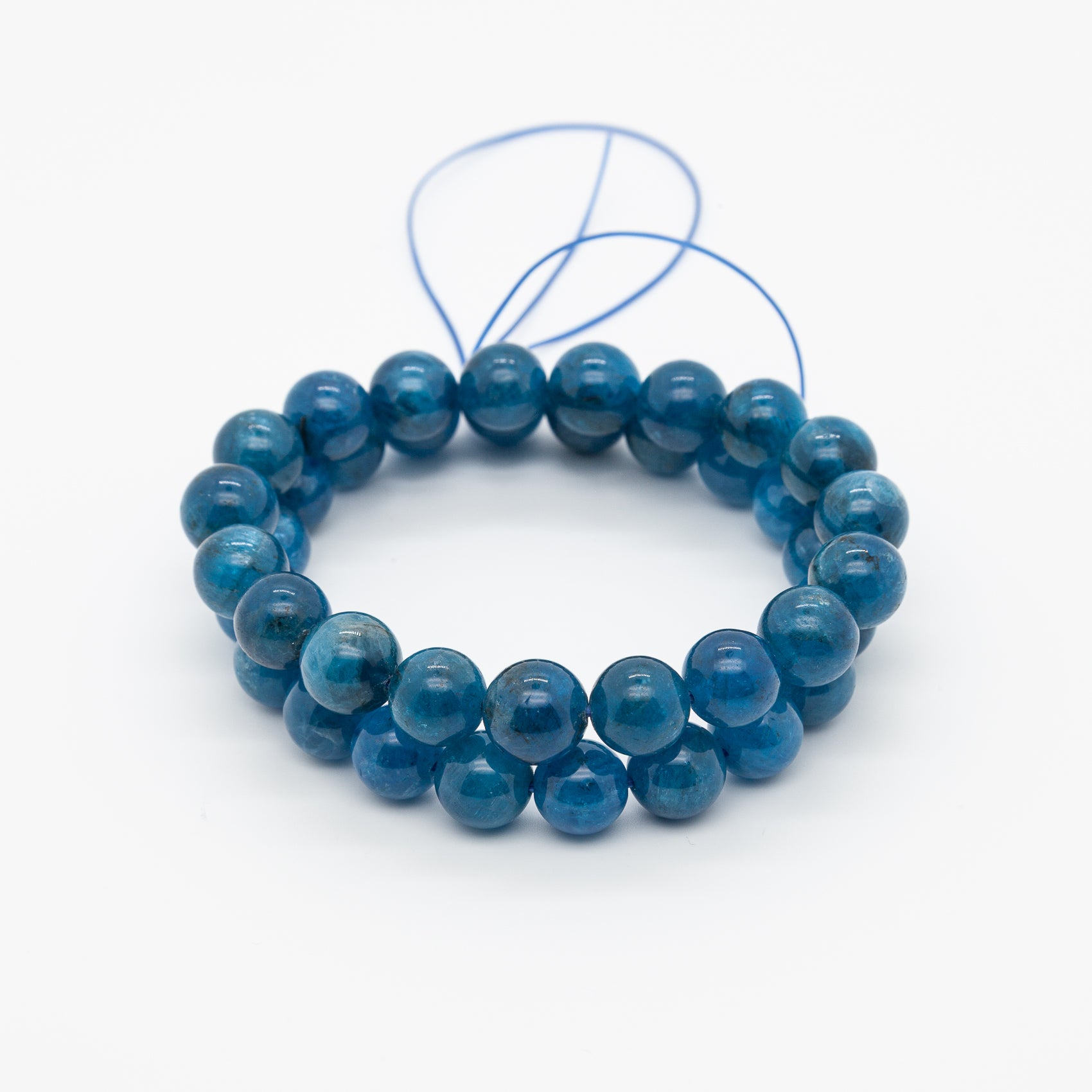 Harness the Deep Blue Calm: 10mm Apatite Gemstone Bracelet