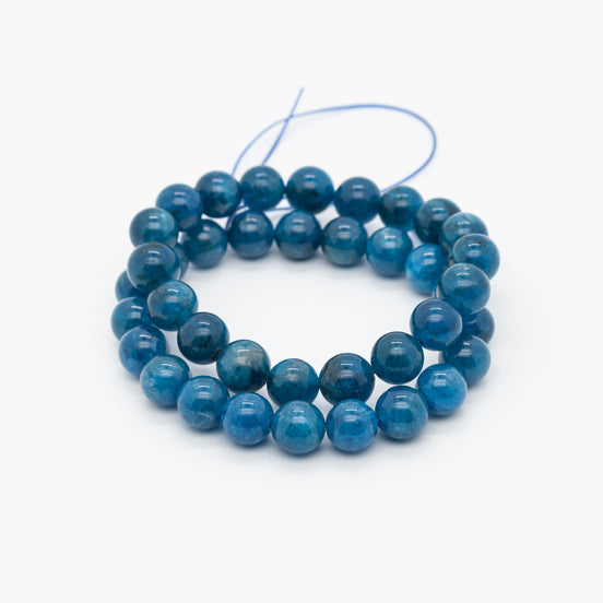 Harness the Deep Blue Calm: 10mm Apatite Gemstone Bracelet