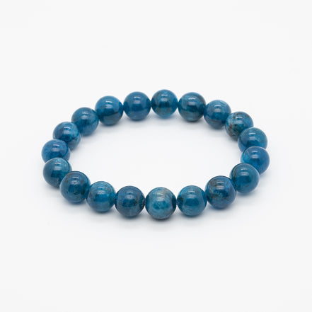 Harness the Deep Blue Calm: 10mm Apatite Gemstone Bracelet