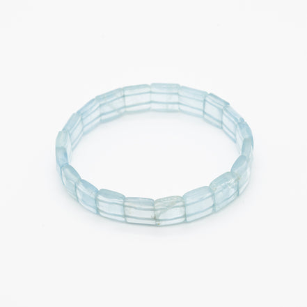 Modern Geometry: 10mm | Square Cut Aquamarine Bangle