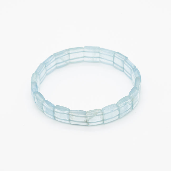 Modern Geometry: 10mm | Square Cut Aquamarine Bangle