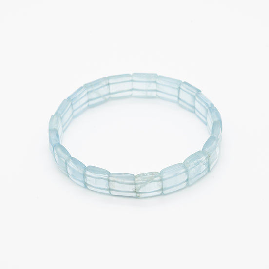 Modern Geometry: 10mm | Square Cut Aquamarine Bangle