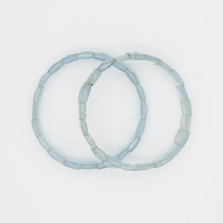 Modern Geometry: 10mm | Square Cut Aquamarine Bangle