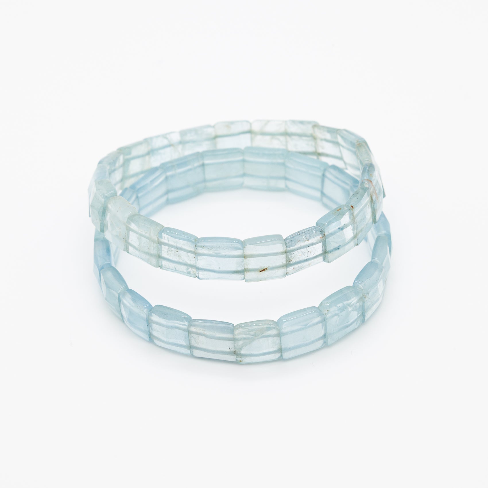 Modern Geometry: 10mm | Square Cut Aquamarine Bangle