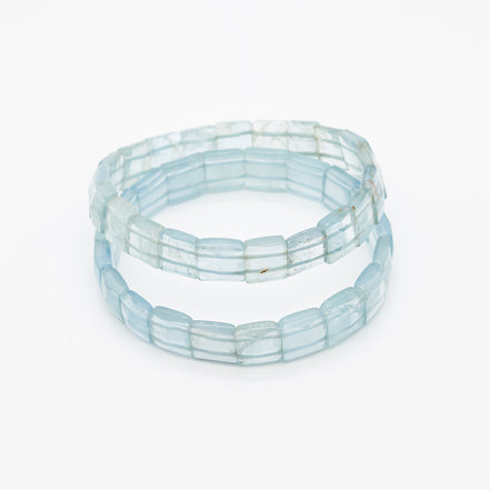 Modern Geometry: 10mm | Square Cut Aquamarine Bangle