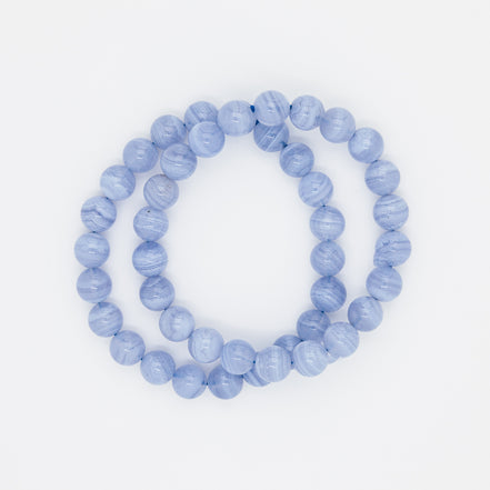 Serene Elegance: Blue Lace Agate Gemstone Bracelet | 8mm