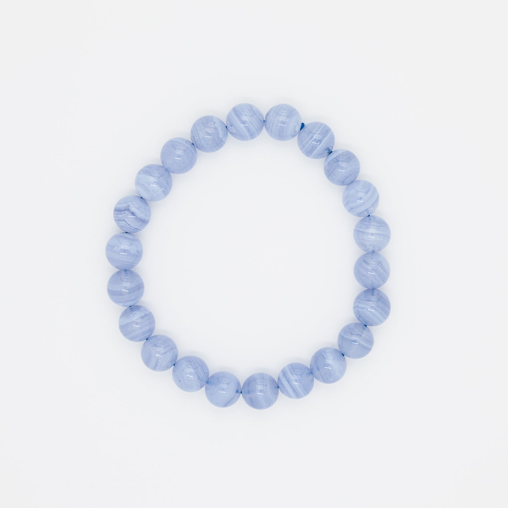Serene Elegance: Blue Lace Agate Gemstone Bracelet | 8mm