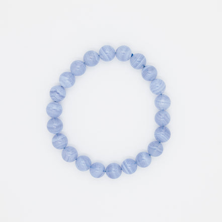 Serene Elegance: Blue Lace Agate Gemstone Bracelet | 8mm
