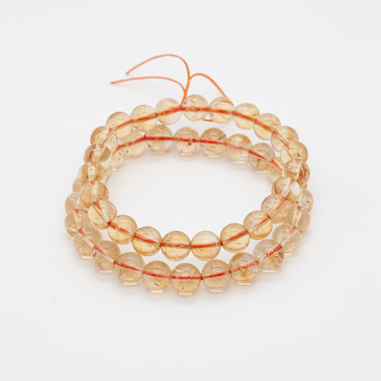 Carry the Sun With You | Genuine 8mm Round Citrine Bead Bracelet