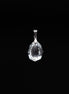 Natural 14-20mm Tumble Cut Crystal Pendant with Rhodium Plated Silver Bail