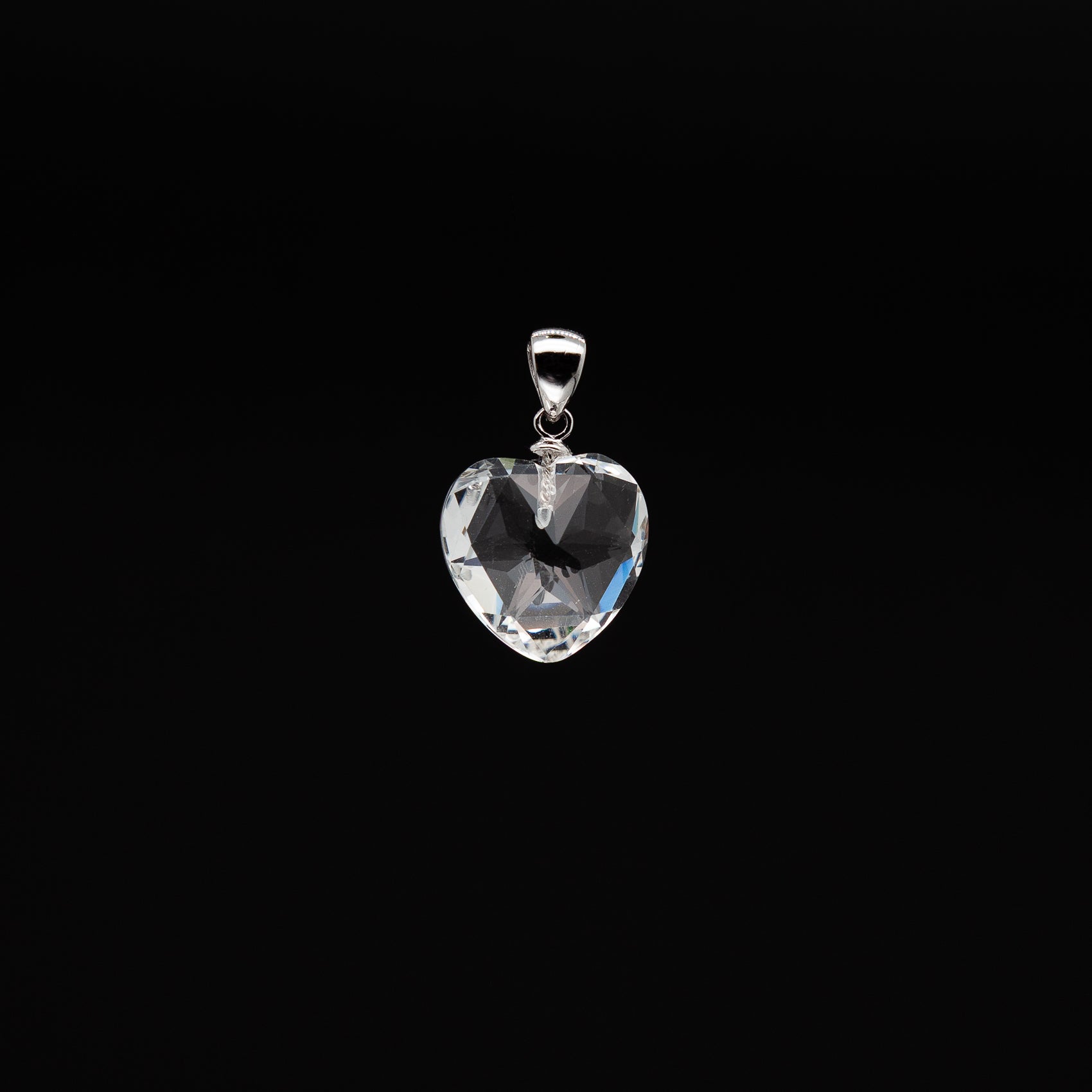 Hearts of Light | 14mm Crystal Pendant with Rhodium Plated Silver Bail