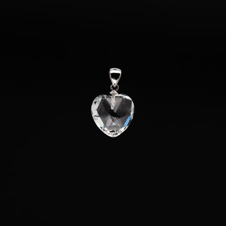 Hearts of Light | 14mm Crystal Pendant with Rhodium Plated Silver Bail