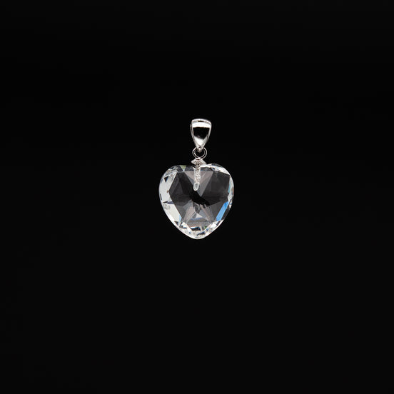 Hearts of Light | 14mm Crystal Pendant with Rhodium Plated Silver Bail