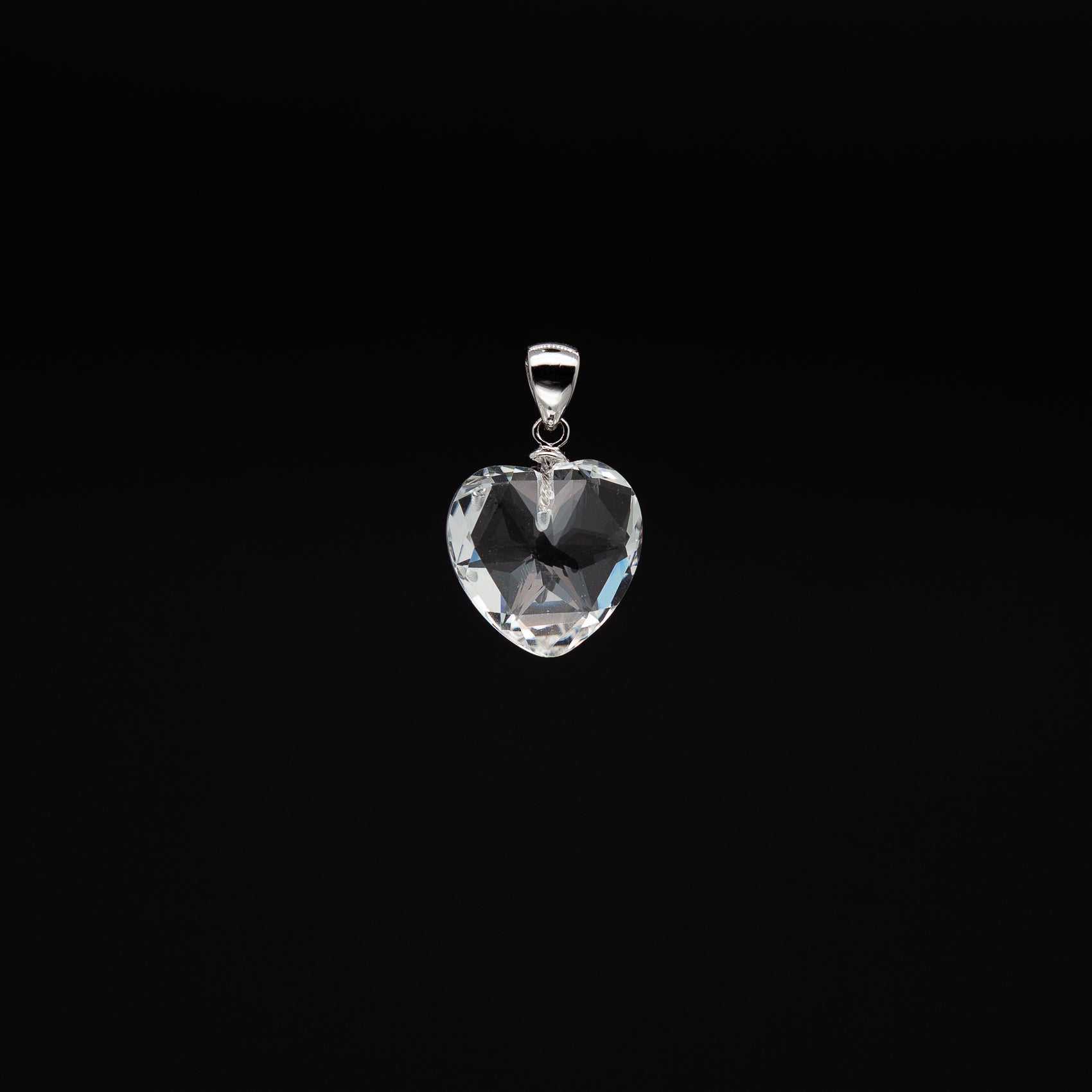 Hearts of Light | 14mm Crystal Pendant with Rhodium Plated Silver Bail