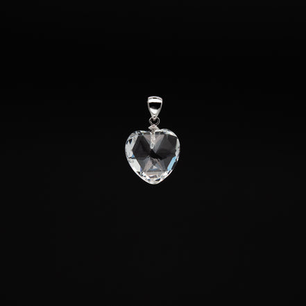 Hearts of Light | 14mm Crystal Pendant with Rhodium Plated Silver Bail