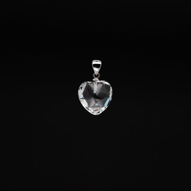 Hearts of Light | 14mm Crystal Pendant with Rhodium Plated Silver Bail