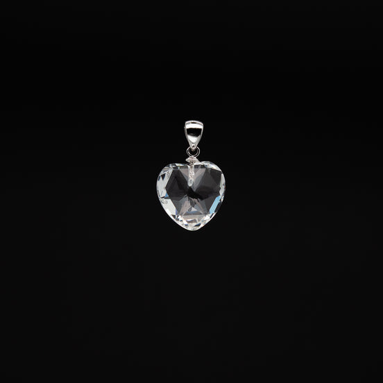 Hearts of Light | 14mm Crystal Pendant with Rhodium Plated Silver Bail